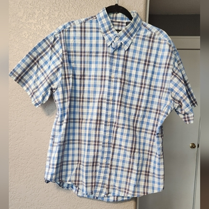 Izod‎ Men's Plaid Button-Down Shirt, Size L